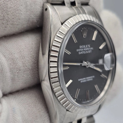 MINT Rolex Datejust Stainless Steel Grey Ghost Dial 36mm Automatic Watch 16030