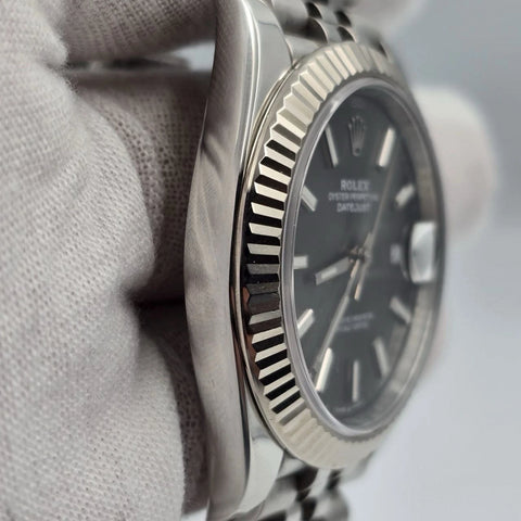 MINT PAPERS 2020 Rolex Datejust 41mm Fluted Bezel Rhodium Jubilee 126334 BOX