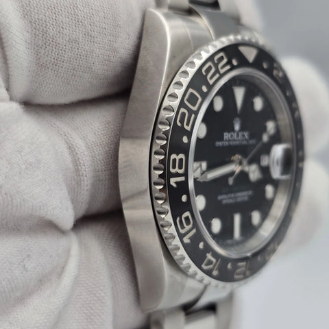PAPERS 2015 Rolex GMT Master II 116710LN Steel Ceramic Black 40mm Watch BOX