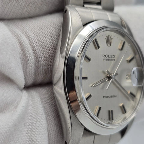 2022 RSC Rolex Oyster Date Precision 6694 Stainless Steel 34mm Silver Dial Watch
