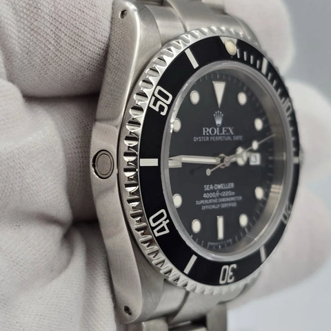 PAPERS Rolex Sea-Dweller 16600 Stainless Steel Black Dial 40MM Watch