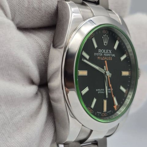 2011 PAPERS Rolex Milgauss 116400V Black Dial Orange Hand 40mm BOX