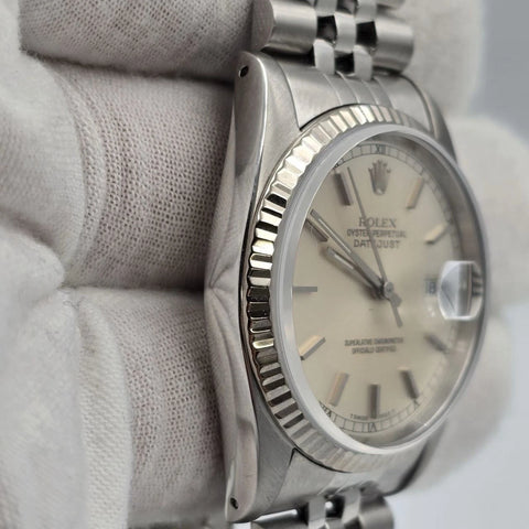 Rolex Datejust Silver Dial Stainless Steel Jubilee 16234 36mm Watch