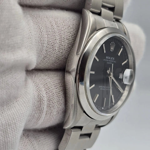 Rolex Oyster Perpetual Date 15200 Stainless Steel Black Dial 34MM Watch