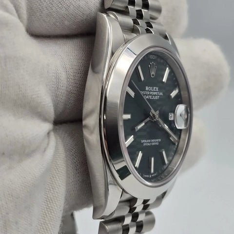 PAPERS 2023 MINT Rolex Datejust 41mm Smooth Green Motif Dial Jubilee 126300 BOX