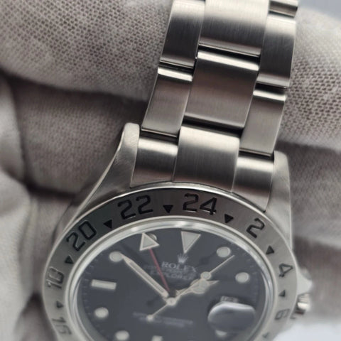 2005 Rolex Explorer II 16570 Steel Black Dial NO HOLES Automatic Date Watch 40MM