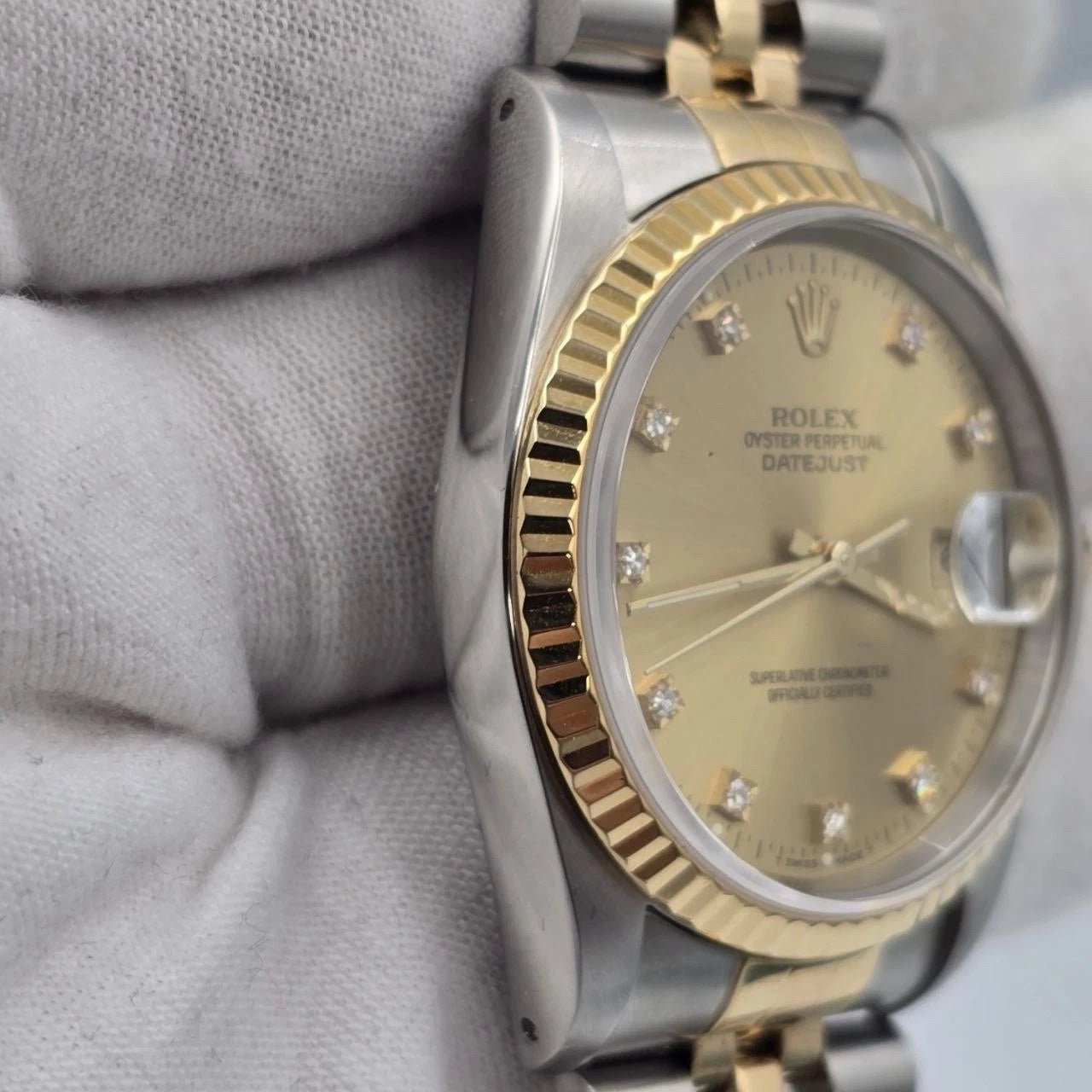 2023 RSC Rolex Datejust 36mm Champagne Diamond Dial Two-Tone 18K Watch 16233