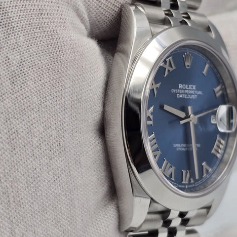 NEW 2025 Rolex Datejust 41mm 126300 Blue Roman Dial Smooth Jubilee UNWORN