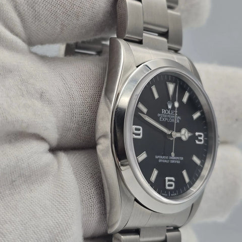 MINT Rolex Explorer I 14270 Automatic 36mm Steel Black Dial Watch