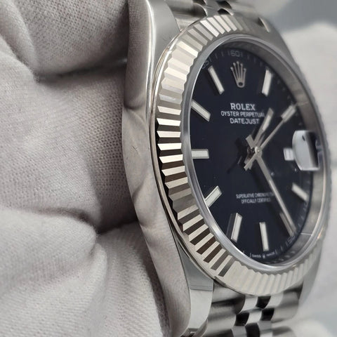 NEW 2025 Rolex Datejust 41mm 126334 Blue Stick Dial Fluted Bezel Jubilee UNWORN