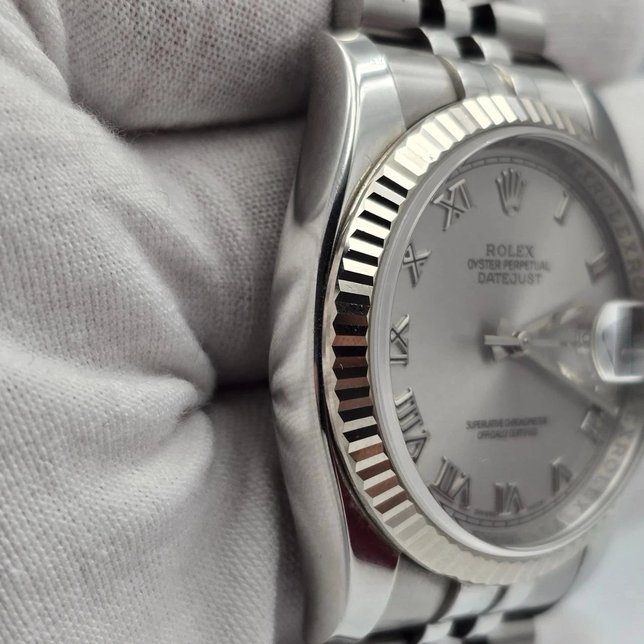 Rolex Datejust 116234 Stainless Steel Silver Roman Dial Jubilee 36mm Watch