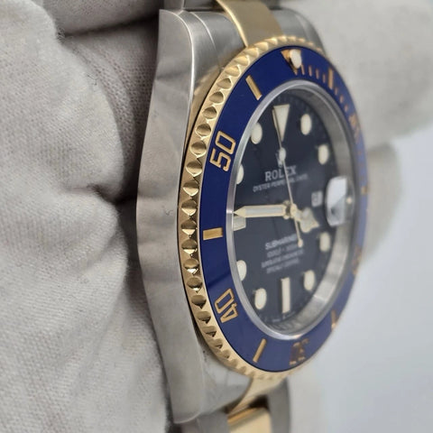 PAPERS 2024 Rolex Submariner Blue Dial Two Tone Gold 41mm Watch 126613LB BOX