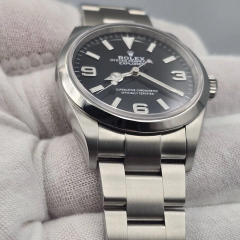 PAPERS MINT 2022 Explorer Black Dial Stainless Steel 36mm Watch 124270 BOX