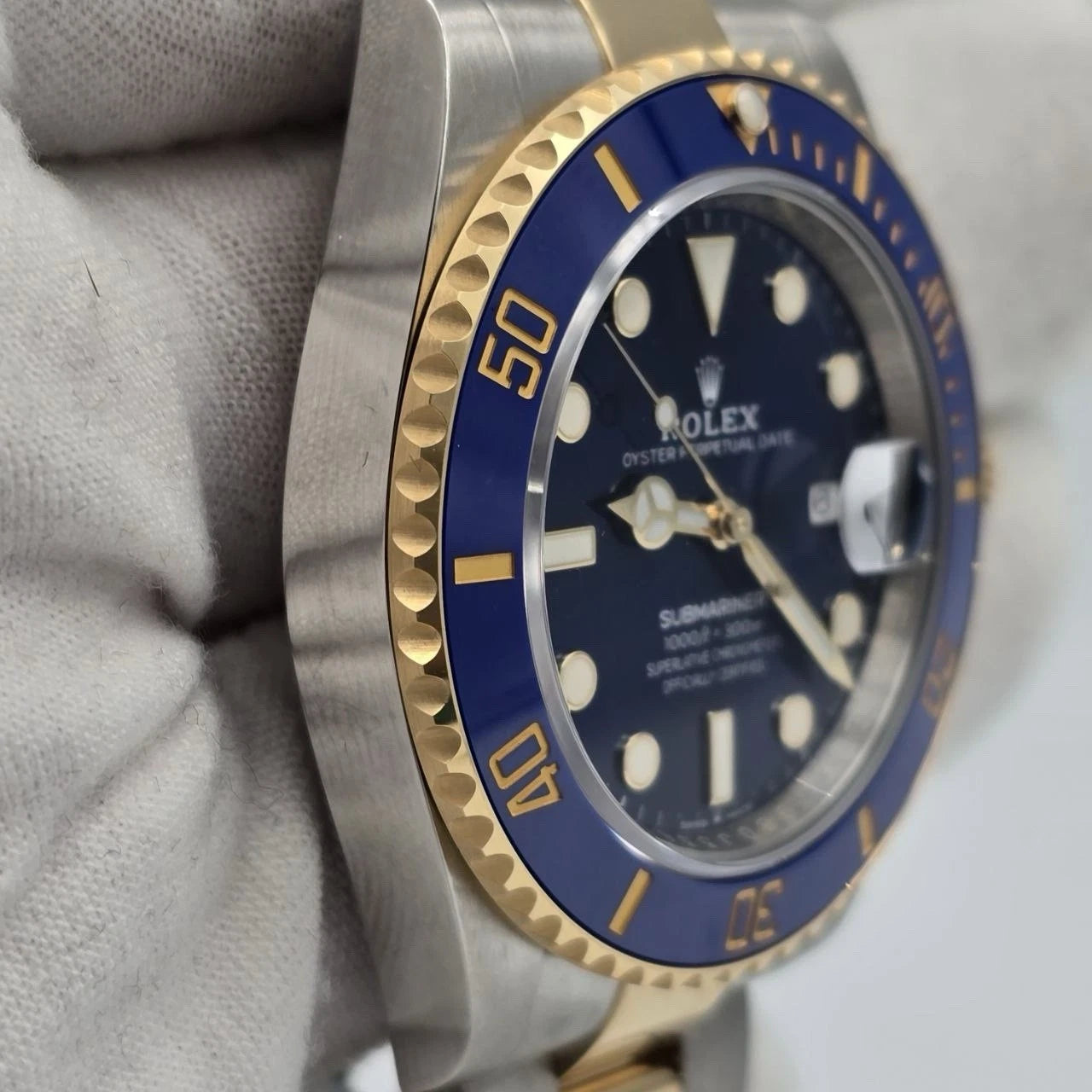 PAPERS 2022 Rolex Submariner Blue Dial Two Tone Gold 41mm Watch 126613LB BOX