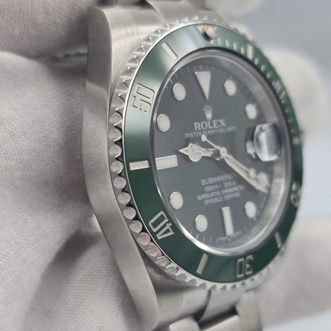 2013 PAPERS Rolex Submariner Hulk 116610LV Green 40mm Ceramic Watch BOX