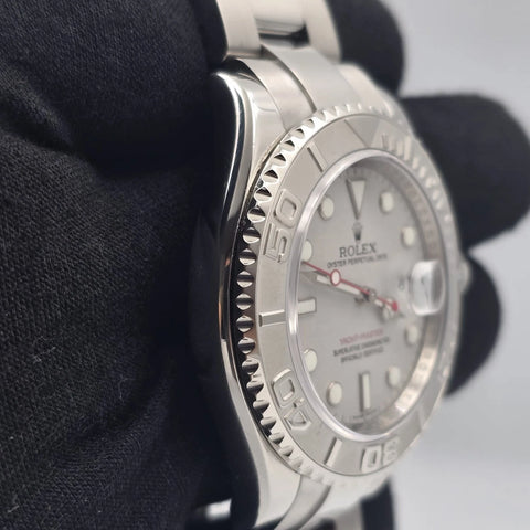 PAPERS 2007 Rolex Yacht-Master 16622 PLATINUM Stainless Steel Oyster Watch 40mm