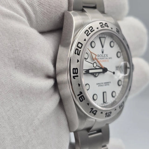 2016 PAPERS Rolex Explorer II 216570 Steel White 42mm Men’s Watch BOX