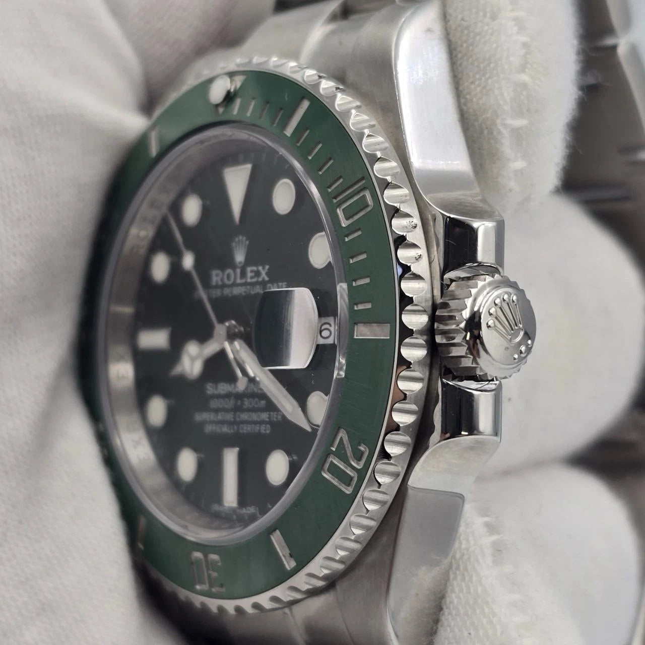 PAPERS 2013 MINT Rolex Submariner Hulk 116610LV Green 40mm Ceramic Watch BOX