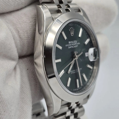 PAPERS 2025 MINT Rolex Datejust 41mm Smooth Mint Green Dial Jubilee 126300 BOX