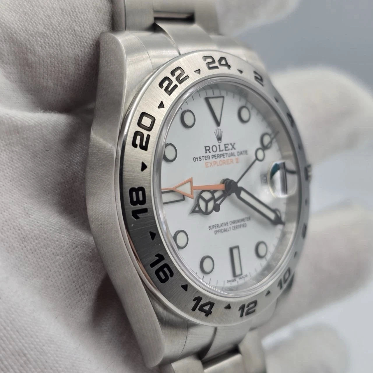 2018 PAPERS Rolex Explorer II Stainless Steel White Orange 42mm Watch 216570 BOX