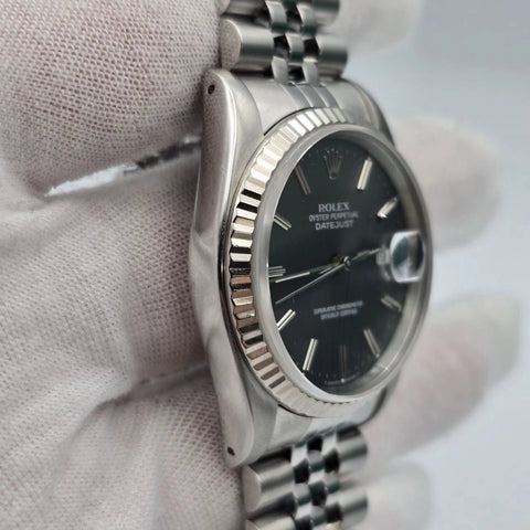 Rolex Datejust Grey Ghost Dial Stainless Steel Jubilee 16234 36mm Watch