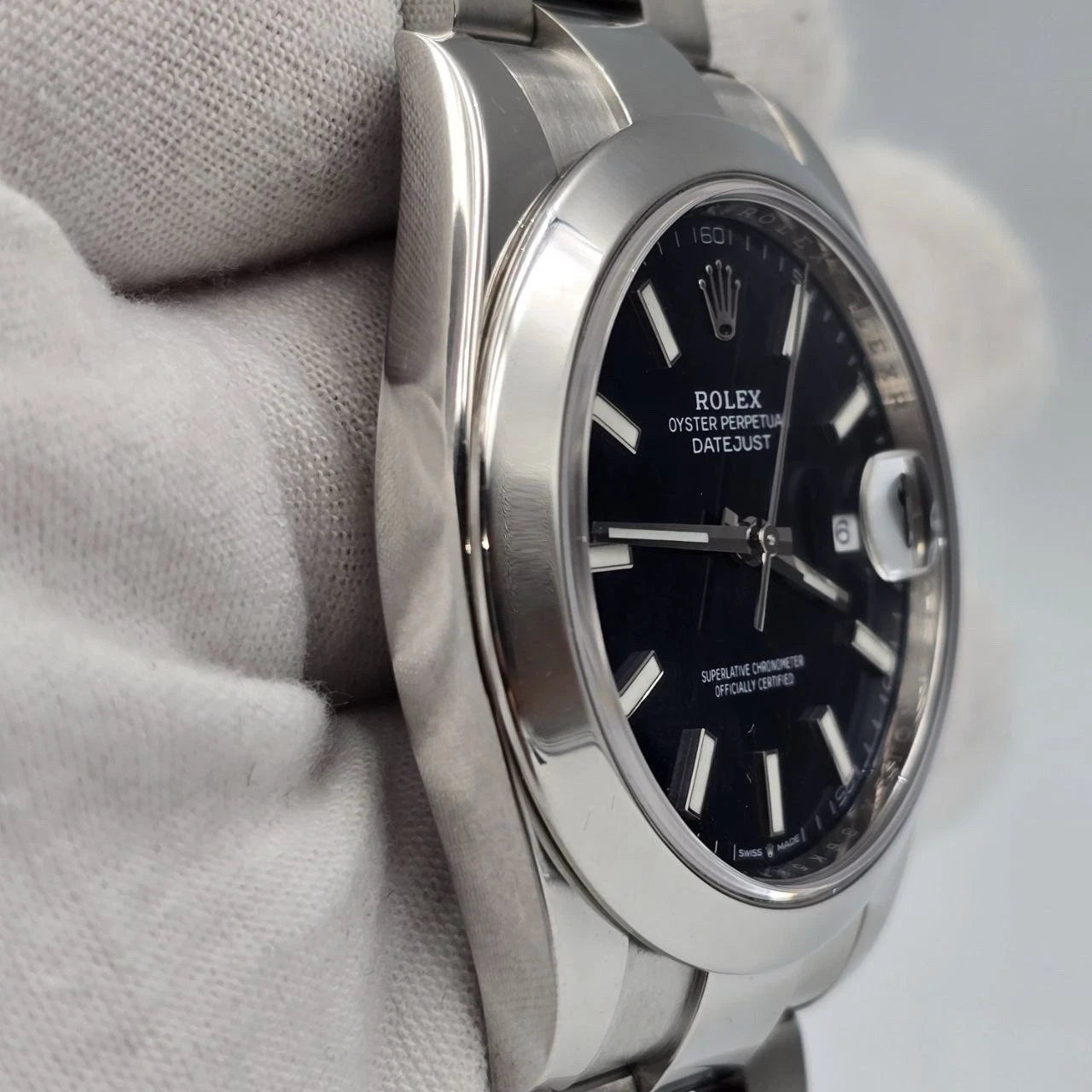 MINT 2023 PAPERS Rolex Datejust 41mm Blue Steel Smooth Bezel Oyster 126300 BOX
