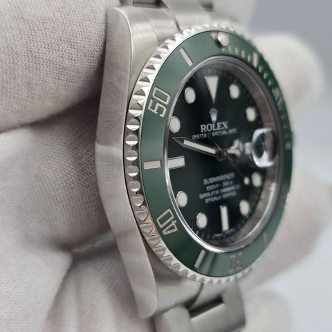 2013 PAPERS Rolex Submariner Hulk 116610LV Green 40mm Ceramic Watch BOX