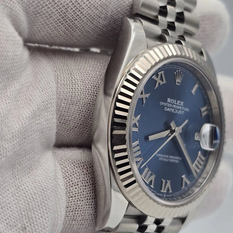 PAPERS 2022 Rolex Datejust 41mm 126334 Blue Jubilee Fluted White Gold Bezel BOX