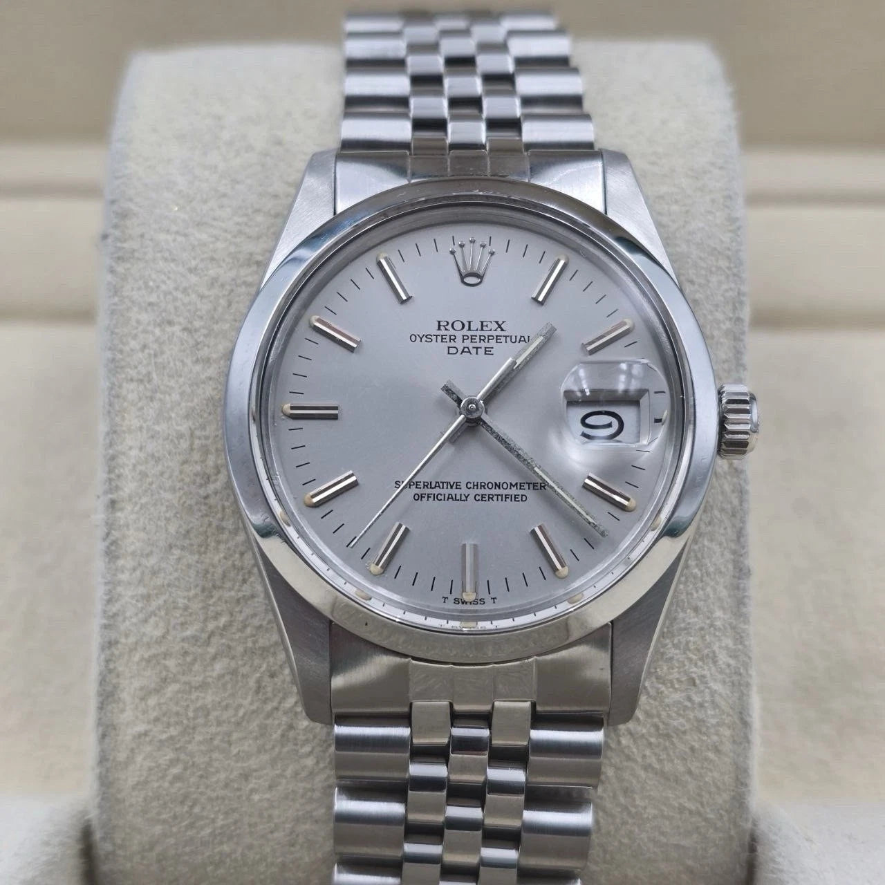 Rolex Oyster Perpetual Date Stainless Steel Smooth Bezel Jubilee 34mm 15000