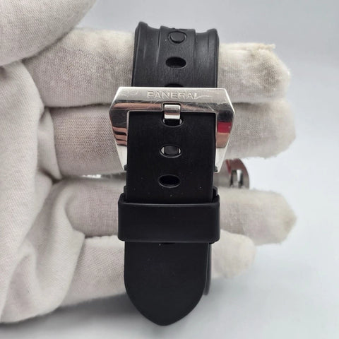 Panerai Luminor Base Logo Stainless Steel Black Rubber Strap 44mm Watch PAM01000