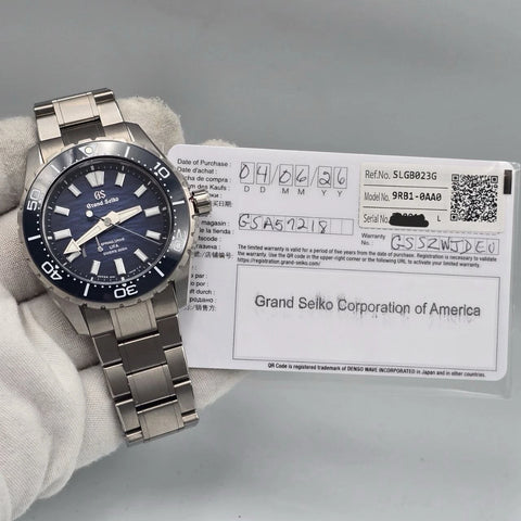 2026 PAPERS Grand Seiko Evolution 9 Blue SLGB023 Diver 40.8mm Titanium Watch BOX