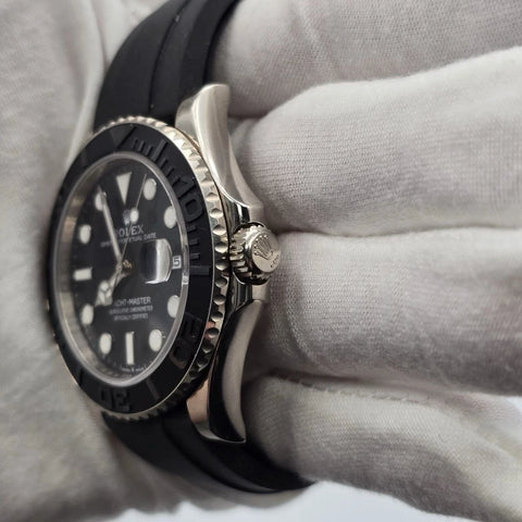 2025 PAPERS Rolex Yacht-Master Black Dial White Gold Oysterflex 42mm 226659 BOX