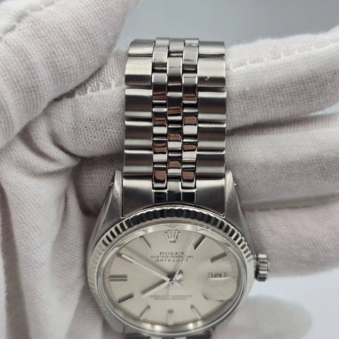 Rolex Datejust 1601 Stainless Steel Silver Stick Dial Jubilee 36mm Watch