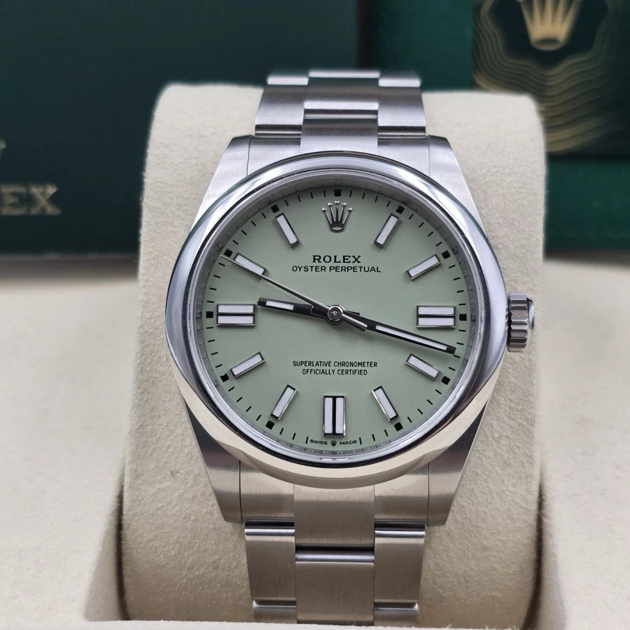 Rolex Oyster Perpetual 134300 Pistachio Dial