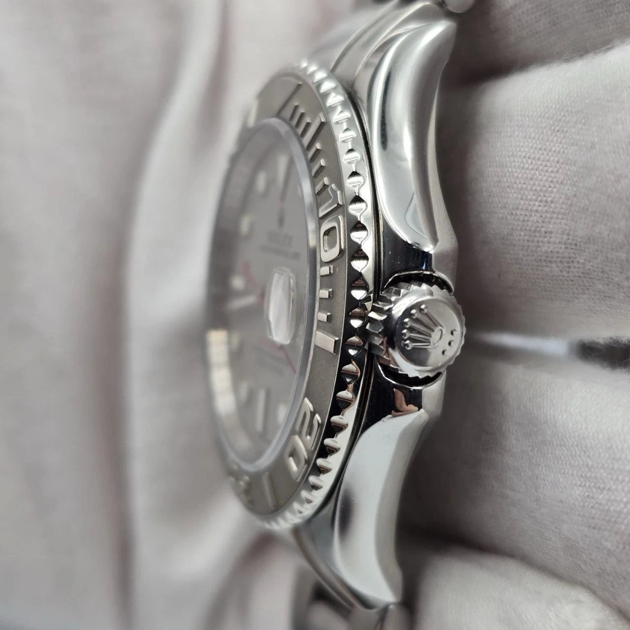 2007 Rolex Yacht-Master Platinum Dial Stainless Steel Oyster Watch 40mm 16622
