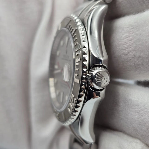 2007 Rolex Yacht-Master Platinum Dial Stainless Steel Oyster Watch 40mm 16622