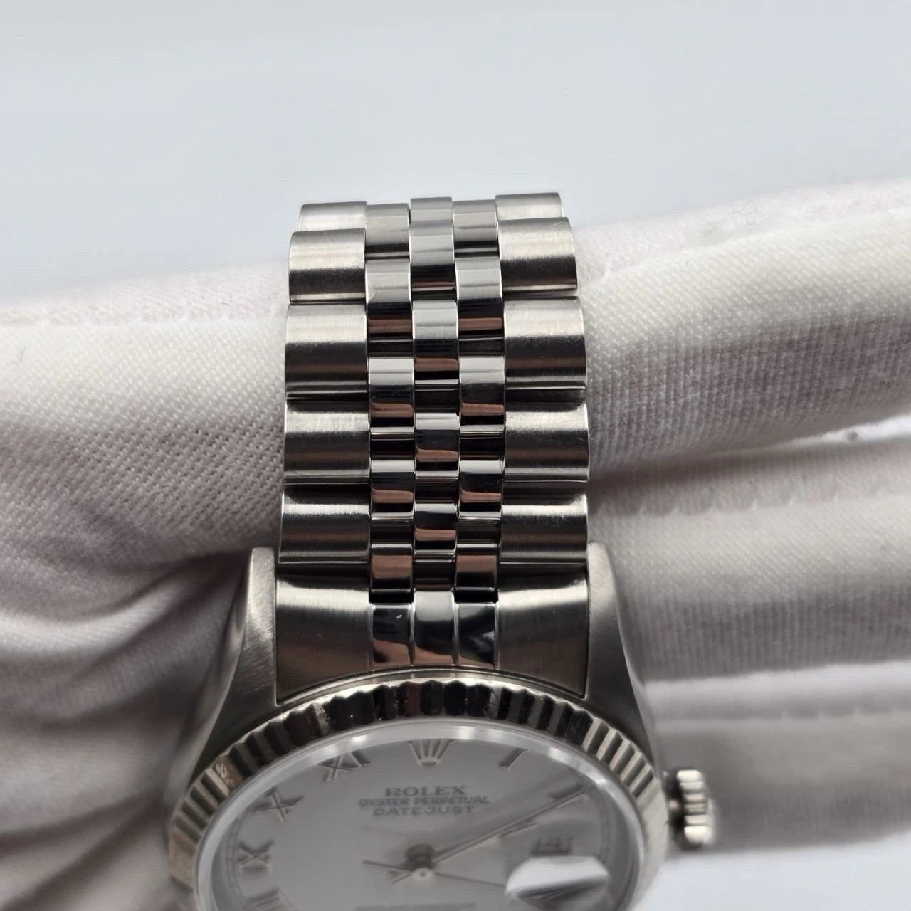 Rolex Datejust White Roman Dial Stainless Steel Jubilee 16234 36mm Watch