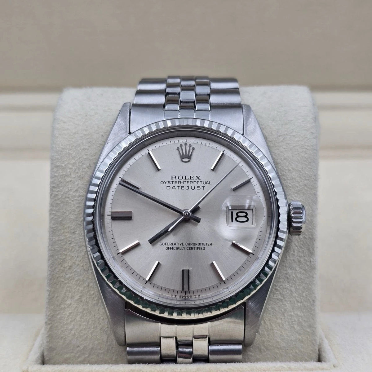 Rolex Datejust 1601 Stainless Steel Silver Stick Dial Jubilee 36mm Watch