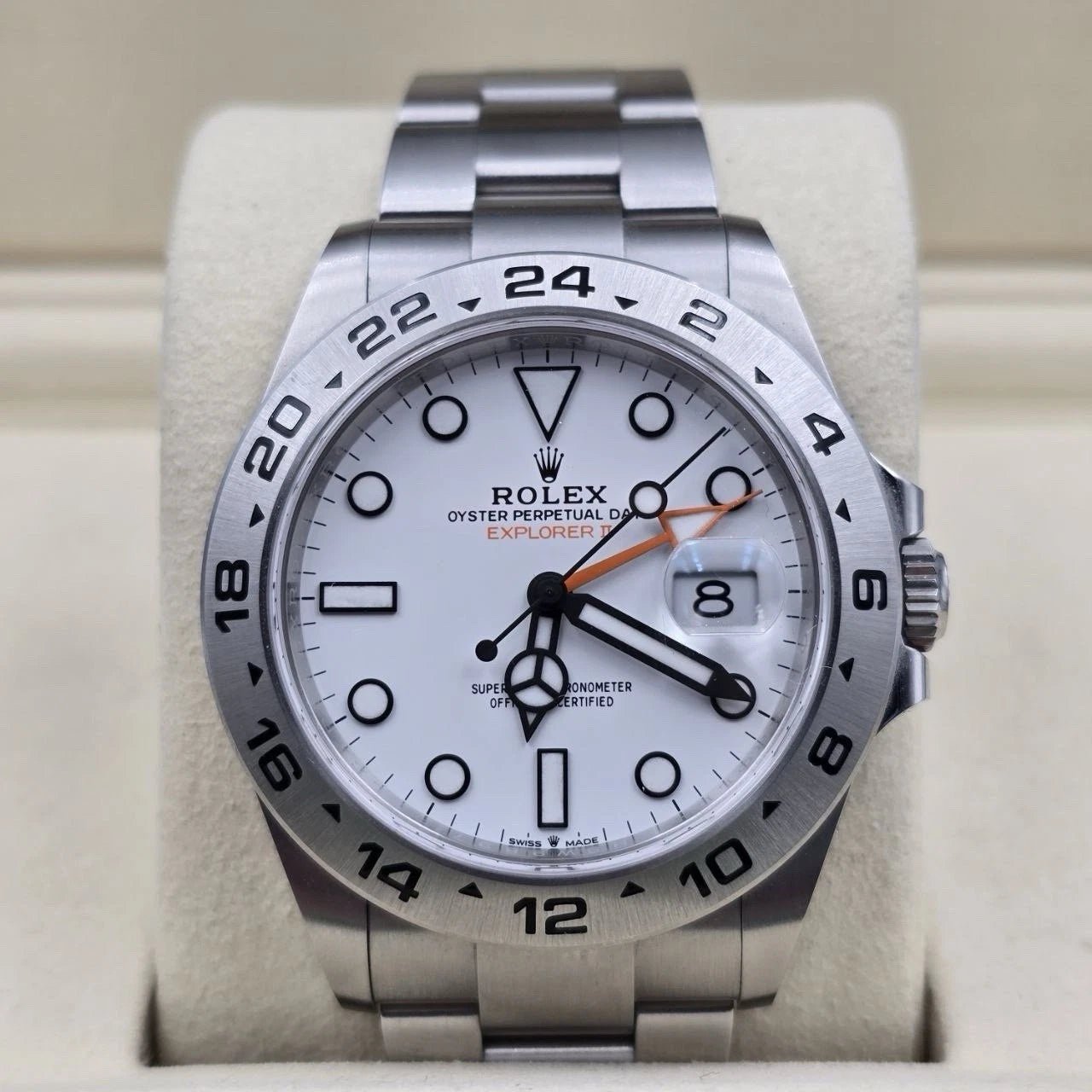 2025 PAPERS Rolex Explorer II 42mm 226570 Stainless Steel Polar White Dial BOX