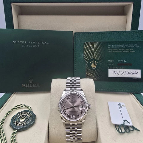NEW 2026 Rolex Datejust 31mm Pink Roman Diamond 6 Dial Steel Jubilee 278274