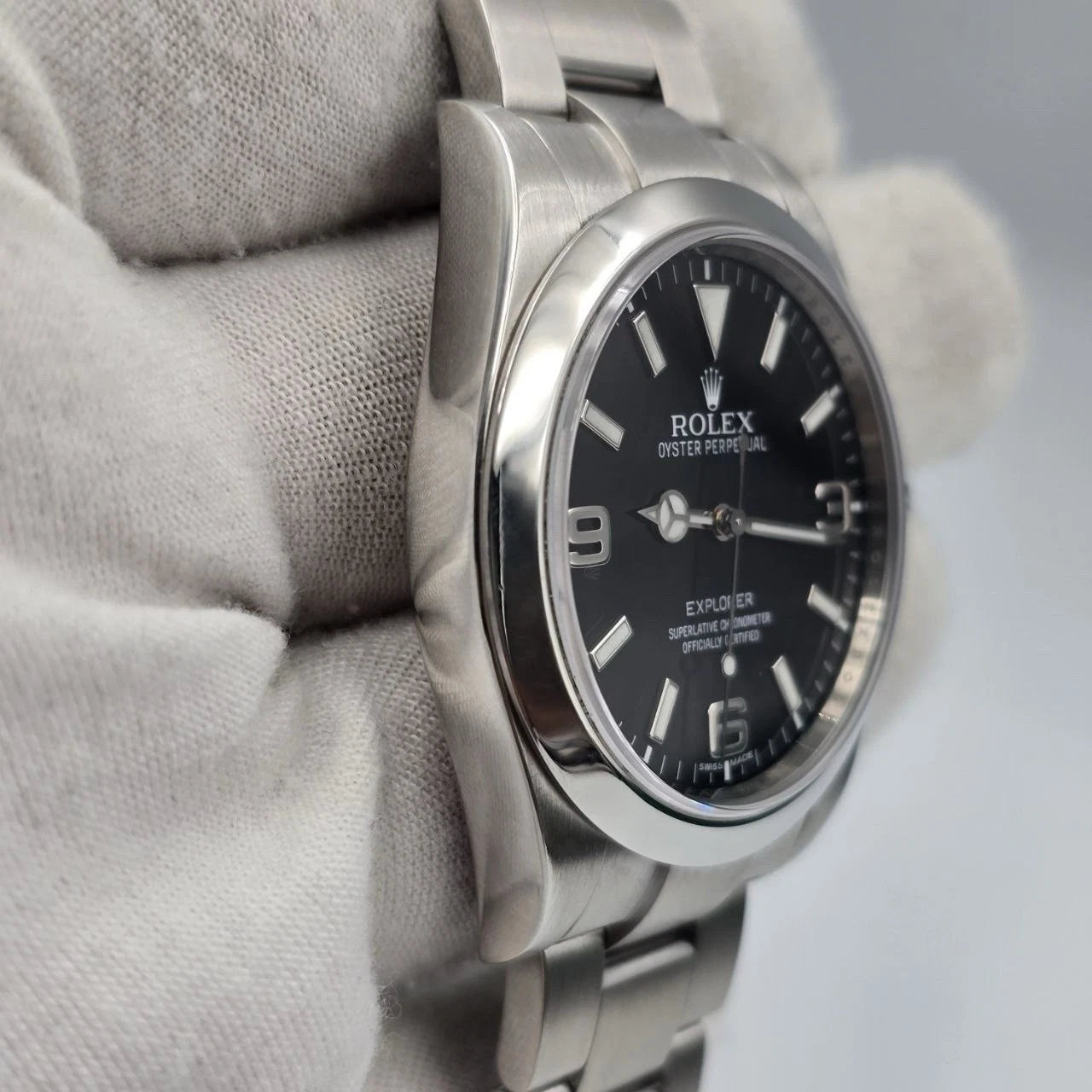 2010 Rolex Explorer I Black Stainless Steel 39mm Watch 214270