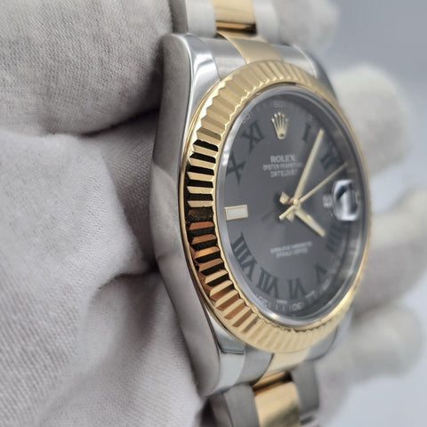2013 PAPERS Rolex Datejust II Wimbledon Dial Oyster 41mm 116333 Watch BOX