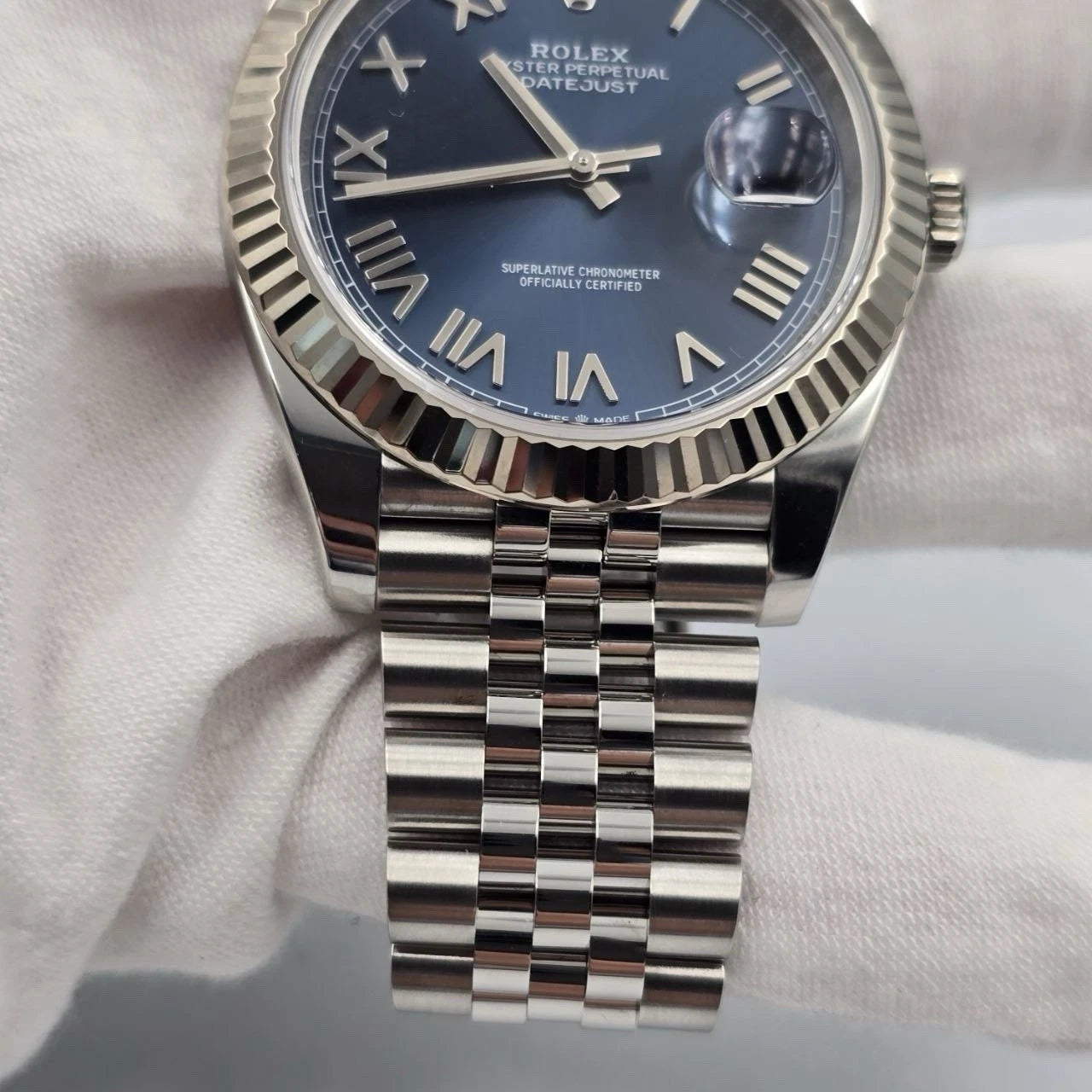 2026 PAPERS Rolex Datejust 126334 Steel Jubilee Azzurro Blue Roman Dial 41mm BOX