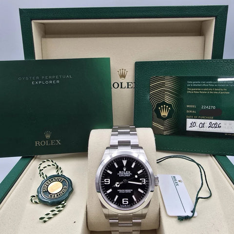 NEW 2026 Rolex Explorer I 40mm 224270 Stainless Steel Black Dial UNWORN