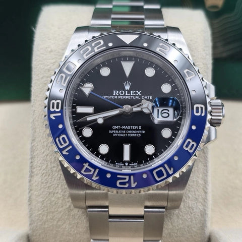 2021 PAPERS Rolex GMT Master II Batman Steel Oyster Bracelet 126710BLNR BOX