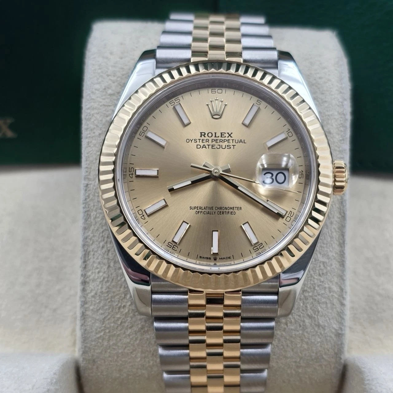 2019 PAPERS Rolex Datejust 41mm 126333 Two Tone Jubilee Champagne Dial BOX