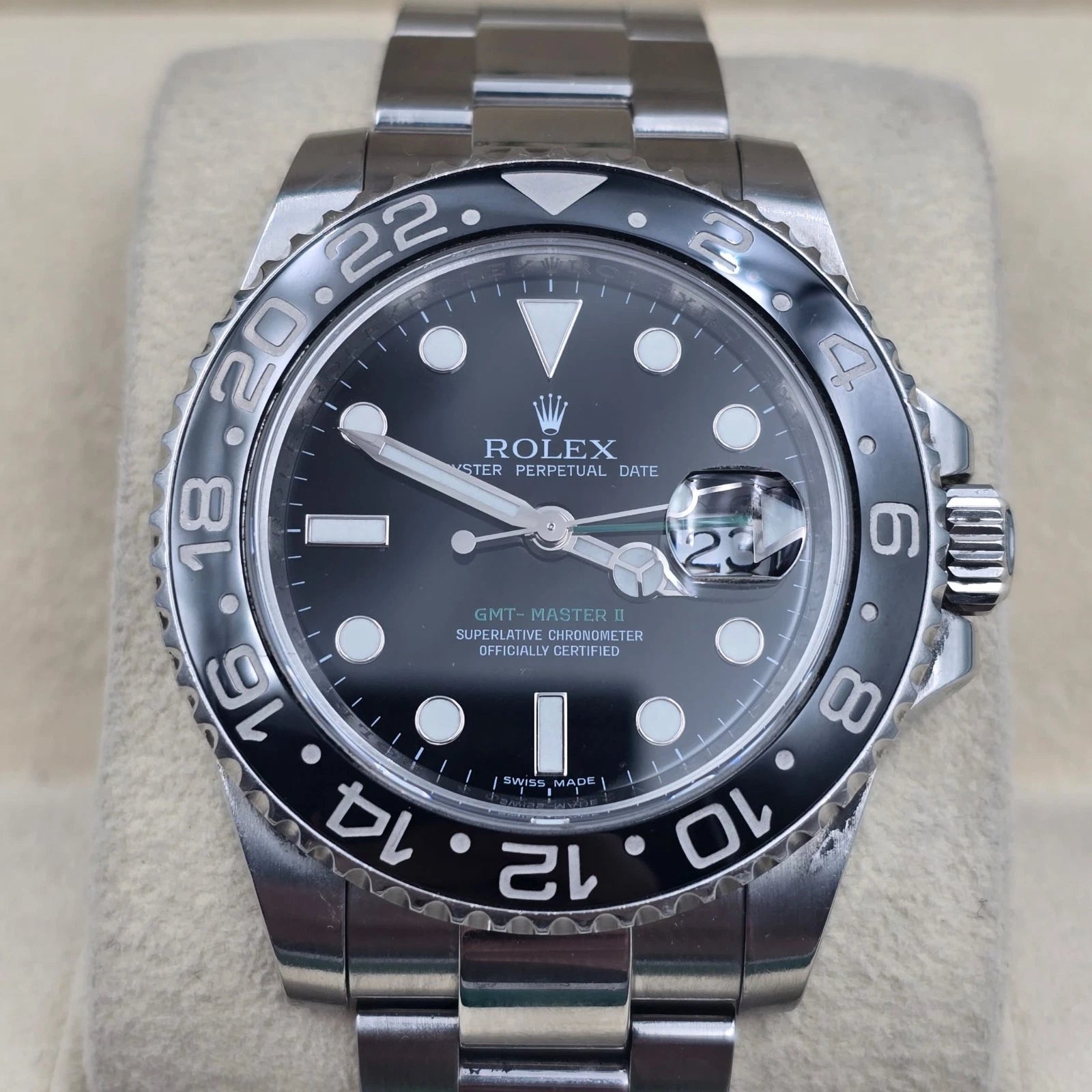 PAPERS 2009 Rolex GMT Master II 116710LN Steel Ceramic Black 40mm Watch BOX