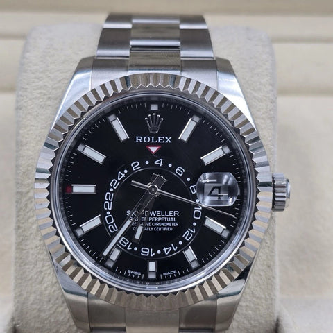 2022 PAPERS Rolex Sky-Dweller 42mm Black Dial Oyster Bracelet 326934 BOX
