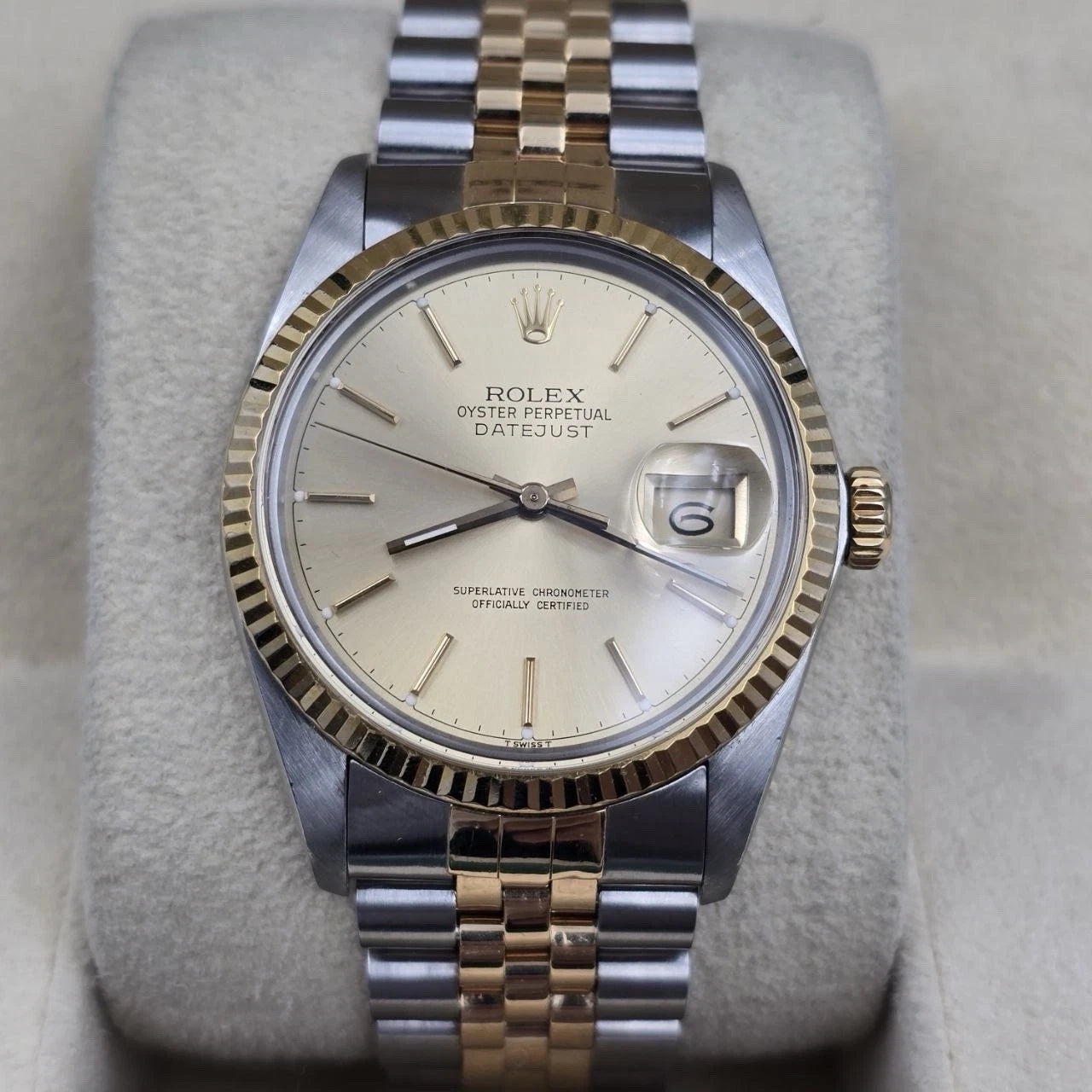 Rolex Datejust Champagne Two-Tone Yellow Gold Jubilee 16013 36mm Watch