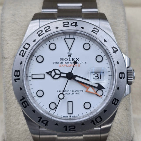 PAPERS 2023 Rolex Explorer II 42mm 226570 Stainless Steel White Polar Dial BOX